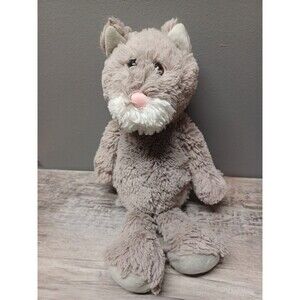 Ty Cuddlys Kit Kitty Cat Gray Stuffed Fluffy Soft Plush Toy 12” Beanbag No Tag